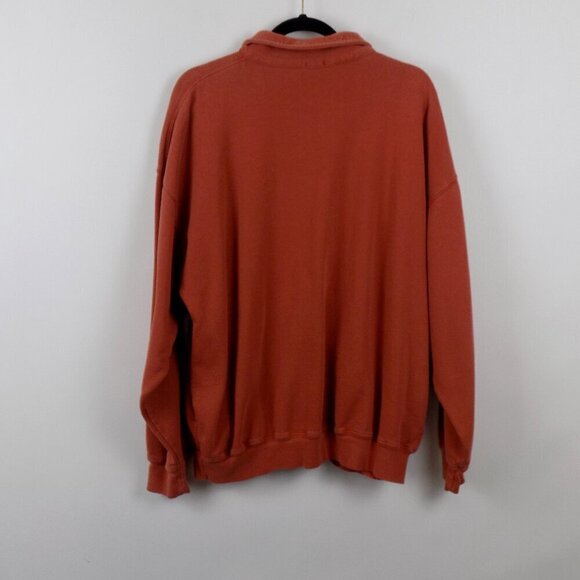John Galt Sweatshirt Size XL Orange Collard Pullover - Picture 2 of 5